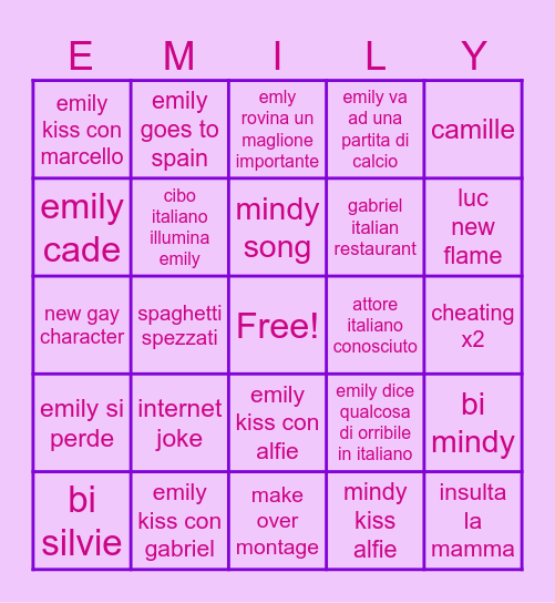 ⭐️🌟⭐️🌟Emily in Bingo⭐️🌟⭐️🌟 Bingo Card