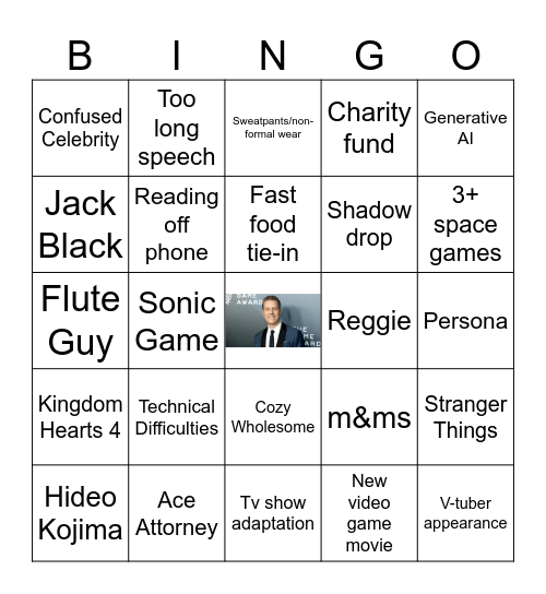 Videogame Awards 2025 Bingo Card