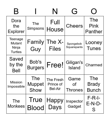 TV THEMES 3.0 Bingo Card