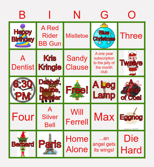 Christmas Trivia Bingo Card