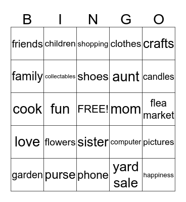 ladies bingo Card