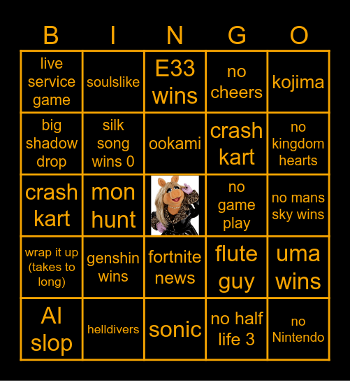 game awards 2025 Bingo Card