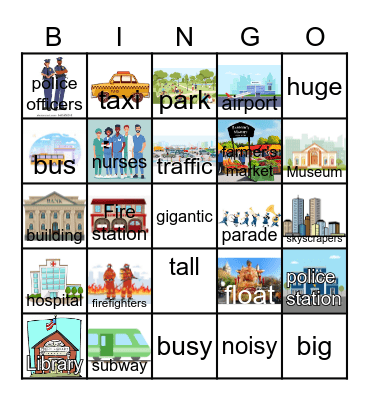 PLACES IN TOWN Bingo Card