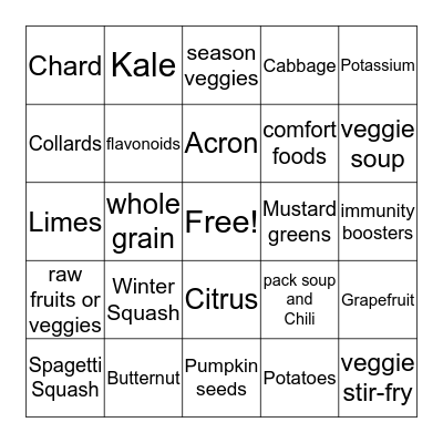 Winter  Bingo Card