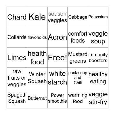 Winter  Bingo Card