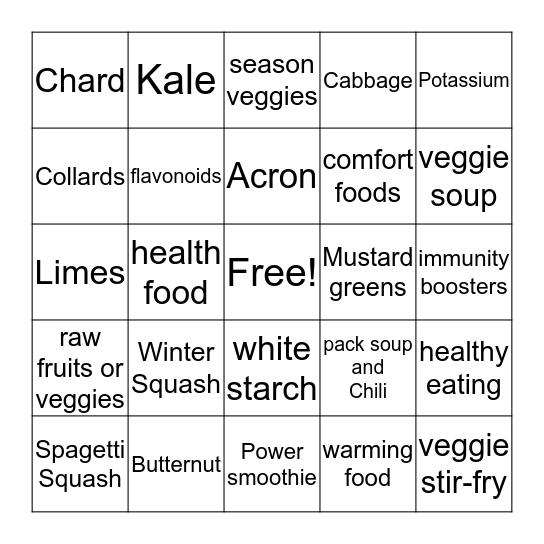 Winter  Bingo Card
