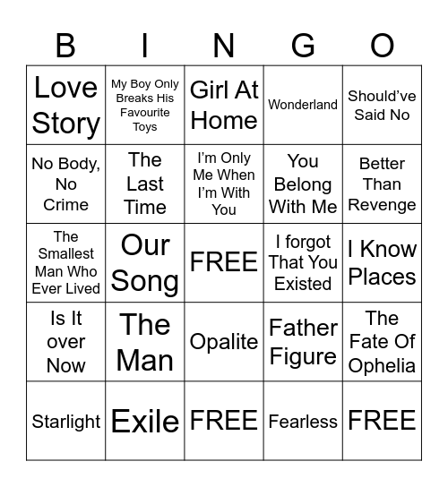 Quintessentially Charisse Bingo Card