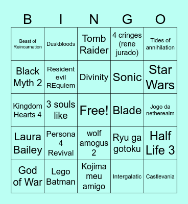 Game Awards 2025 !! Bingo Card