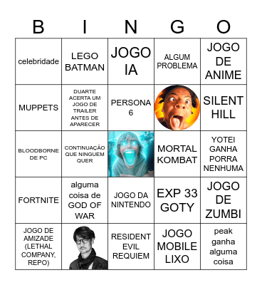 Game Awards Bingo Card