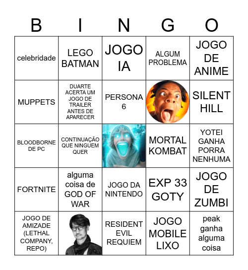 Game Awards Bingo Card