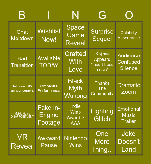 Maisy and the Daisies TGA Bingo Card Bingo Card