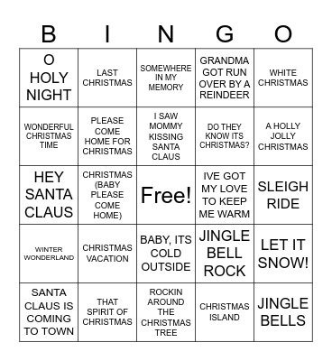 REINDEER GAMES Bingo Card