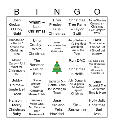 Jingle Bingo Card