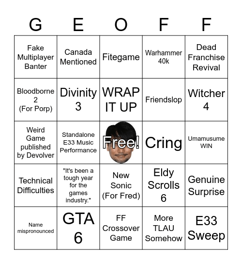 TGA 2025 Bingo Card