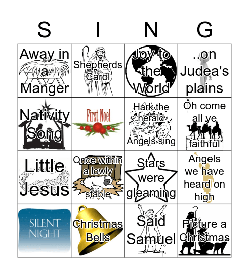 Christmas Sing-O Bingo Card