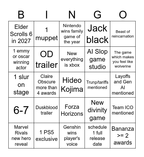 Curry Troops Bingo Card