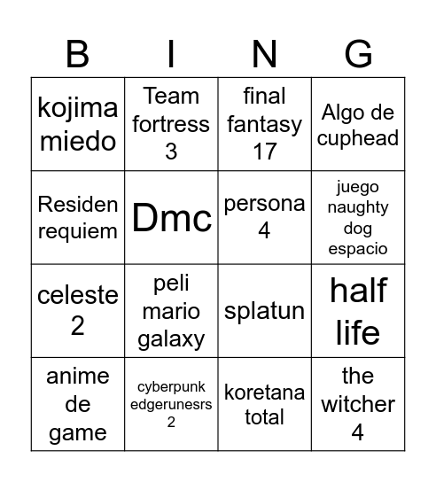 Bingo koretana Bingo Card