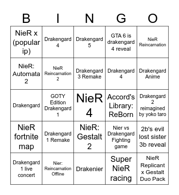 The GameAwards 2025 Bingo Card