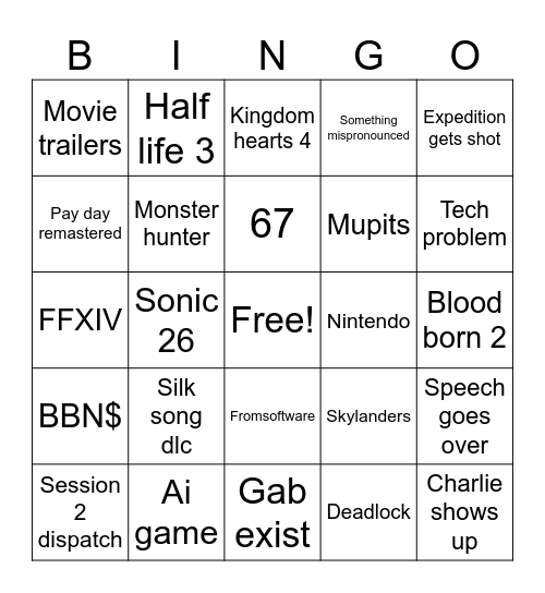 The Gay Awards Bingo Card