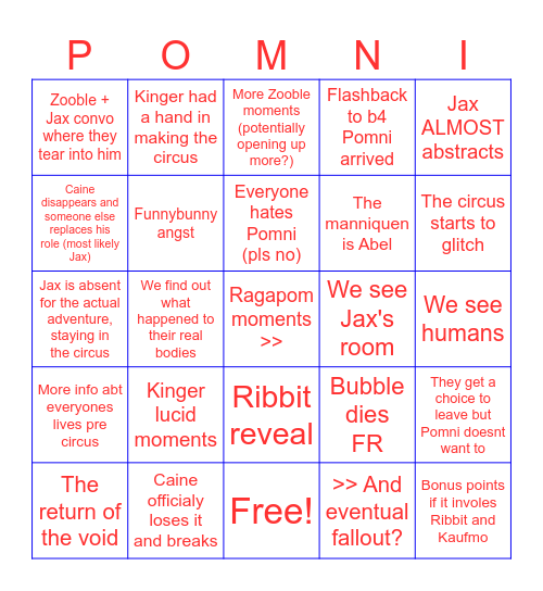 TADC EP 7 PREDICTIONS Bingo Card