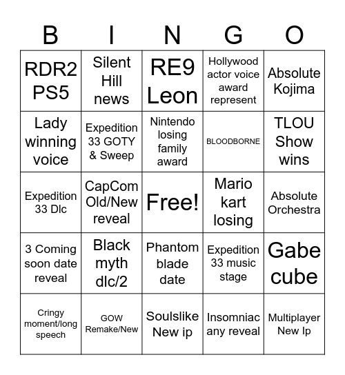 KokoKakaKoko Bingo Card