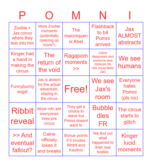 TADC EP 7 PREDICTIONS Bingo Card