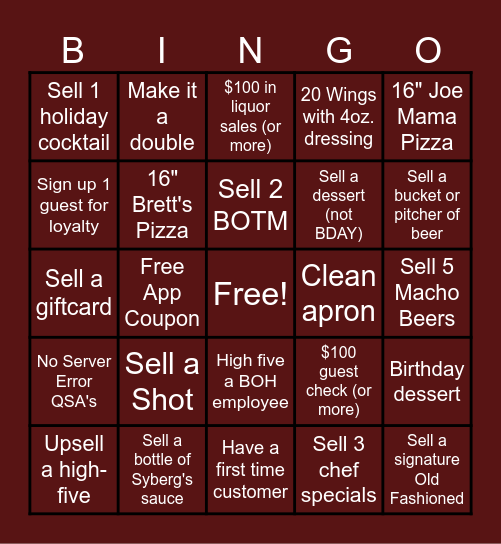 SYBERG'S O'FALLON Bingo Card