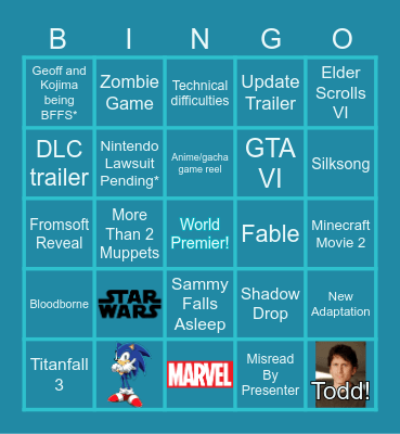 The Game Awards Bingo! Bingo Card