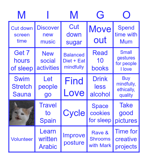 MIMGO 2026 Bingo Card