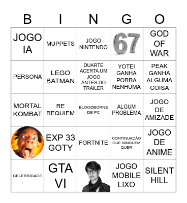 GAME AWARDS Bingo Card