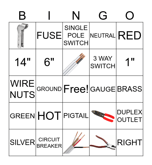 Residential Wiring Bingo Card