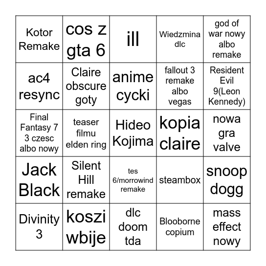 TGA TWOJA STARA 2025 Bingo Card