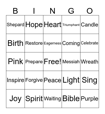 Advent Bingo Card