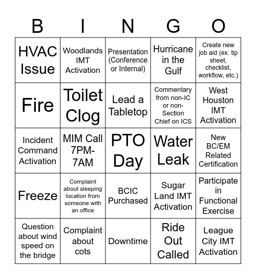 Bingo Card