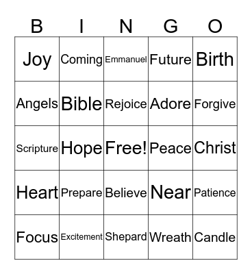 Advent Bingo Card