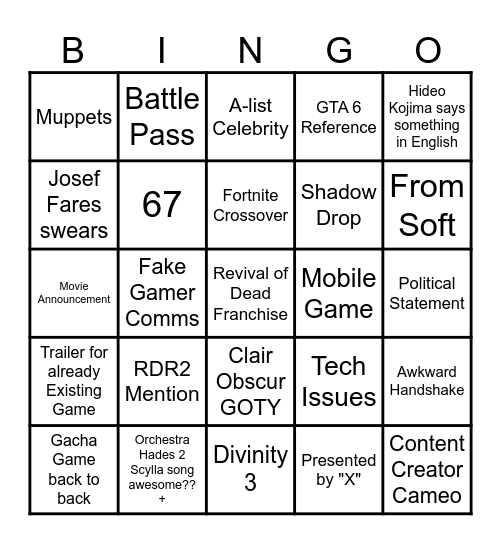 She gamed with my award til we expedition (33) Bingo Card