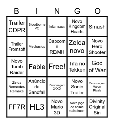 TGA Semaforo Bingo Card
