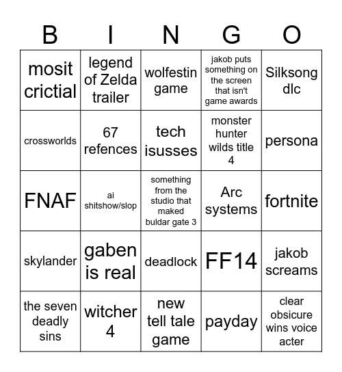 the jokab lord Bingo Card