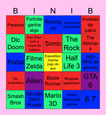TGA 2025T Bingo Card