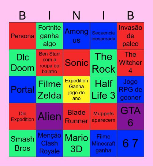 TGA 2025T Bingo Card