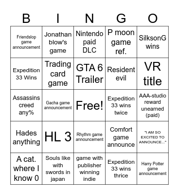 HL 3 copium bingo card Bingo Card