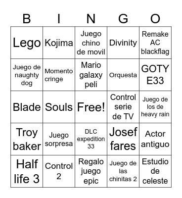 Los goty 2025 Bingo Card