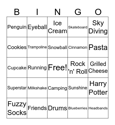 Birthday Bingo Card