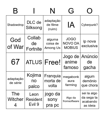 GOTY 2025 Bingo Card