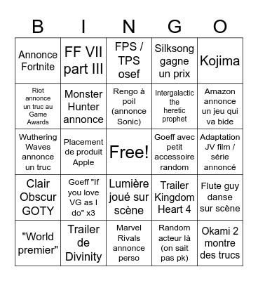 Bingo de Ray Bingo Card