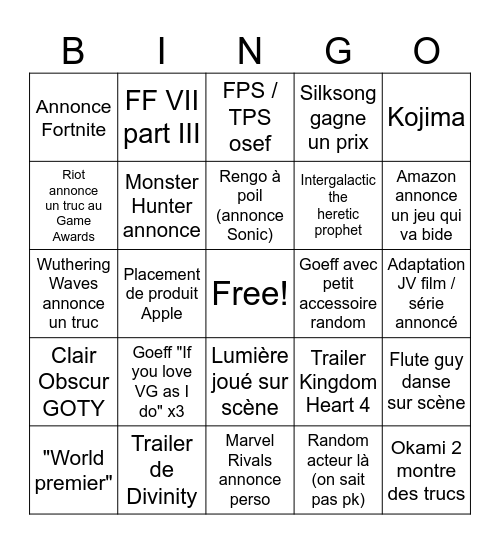 Bingo de Ray Bingo Card