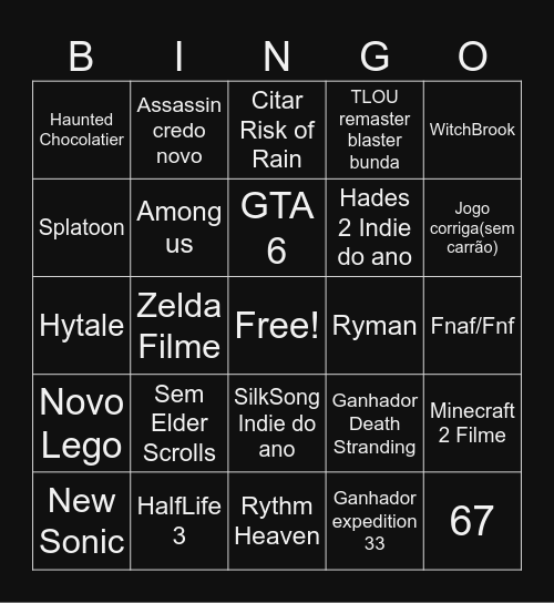 Mango Awards Bingo Card