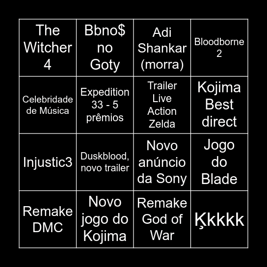 TUDO PODE ACONTECER Bingo Card