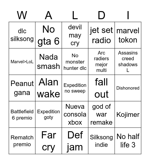waldi bingo Card