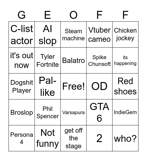 Into the Keyghleyverse 2025 Bingo Card